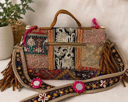 Boho Embroidered Crossbody Bag