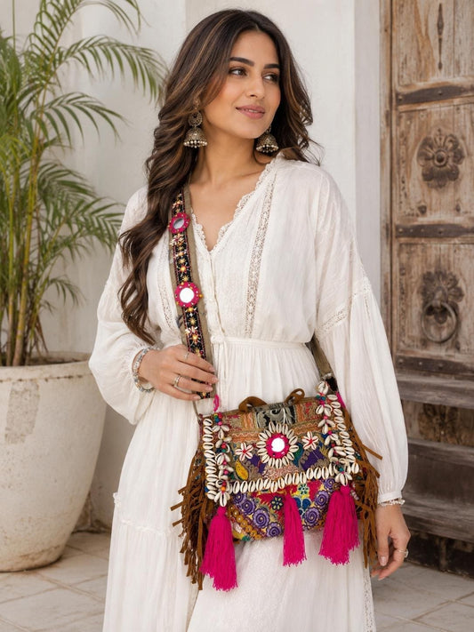 Boho Embroidered Crossbody Bag