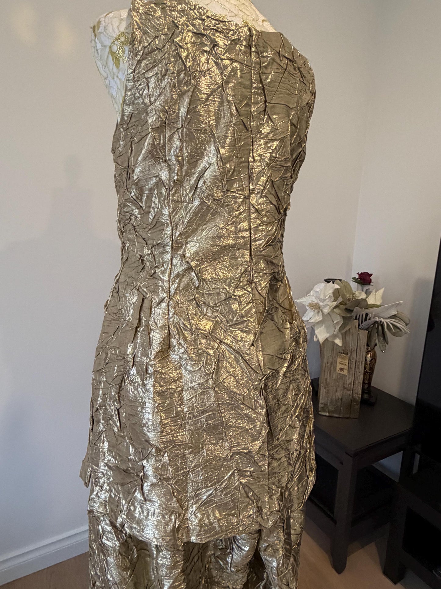Golden Crushed Monalisa Farsi Suit