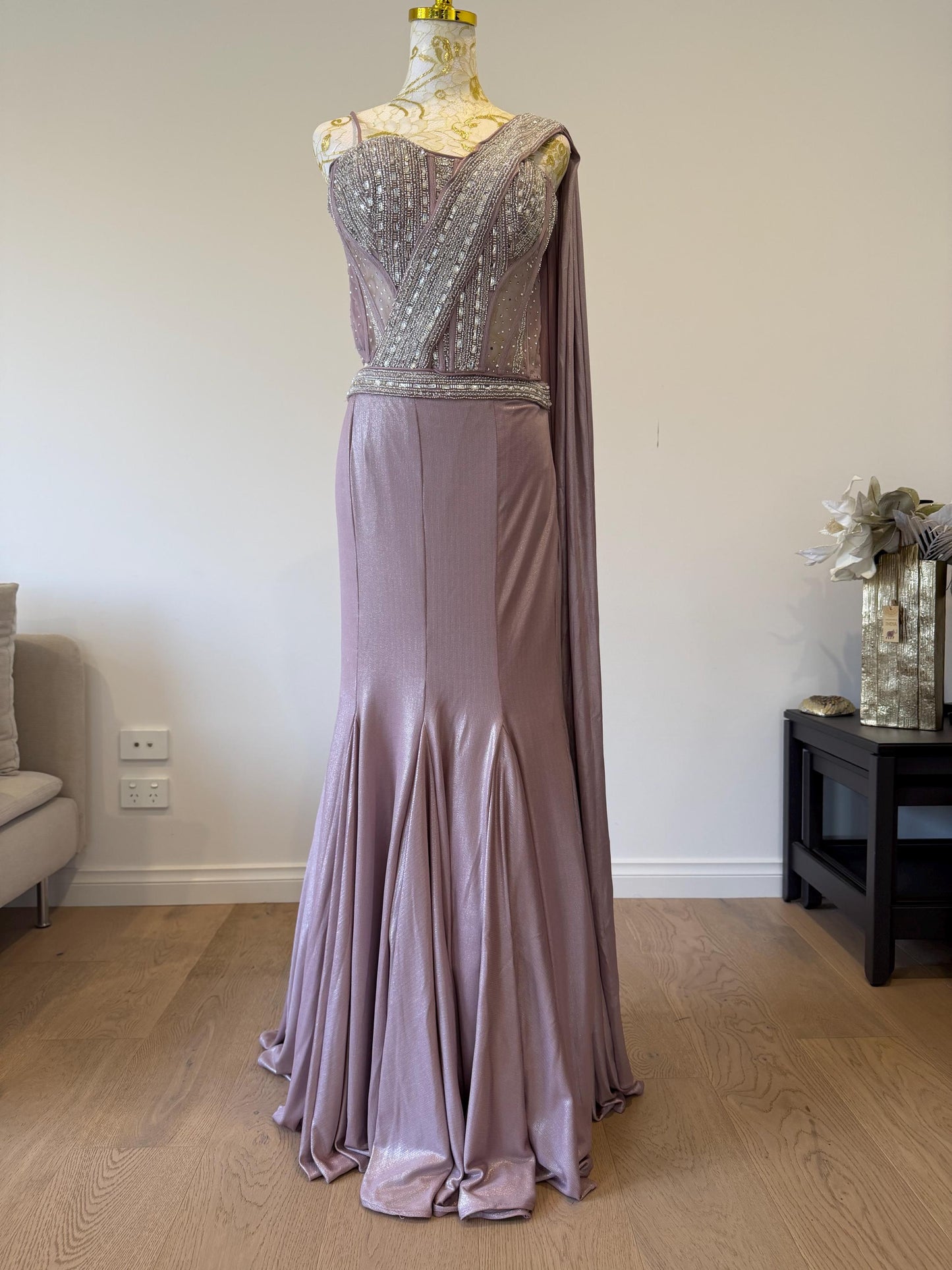Lavender Indo-Western Designer Lehenga