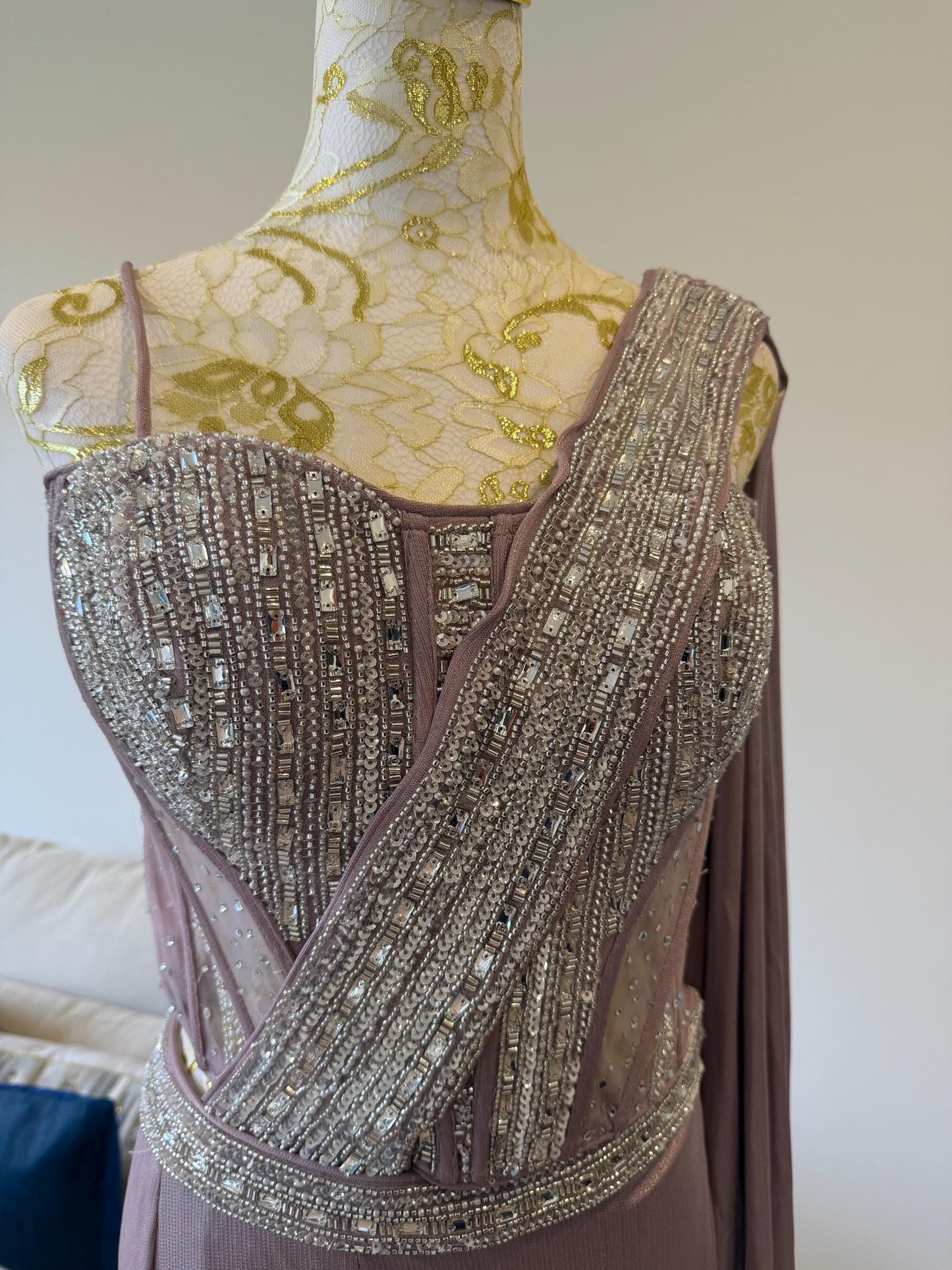 Lavender Indo-Western Designer Lehenga