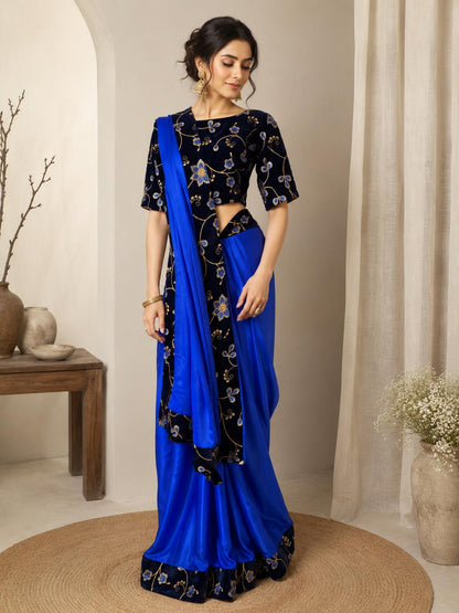 Royal Blue Designer Saree