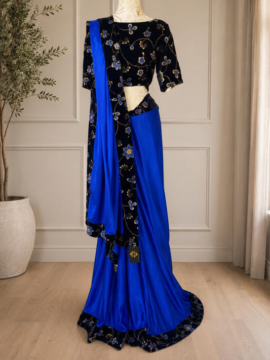 Royal Blue Designer Saree