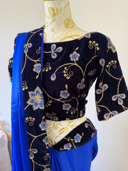 Royal Blue Designer Saree