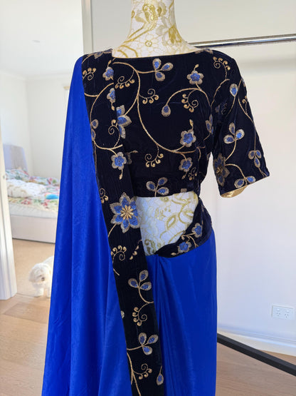Royal Blue Designer Saree