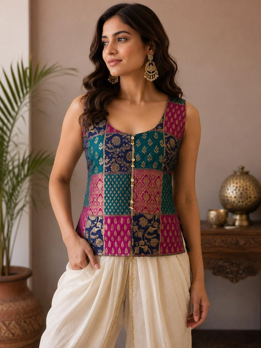 Handmade Brocade Jacket Blouse