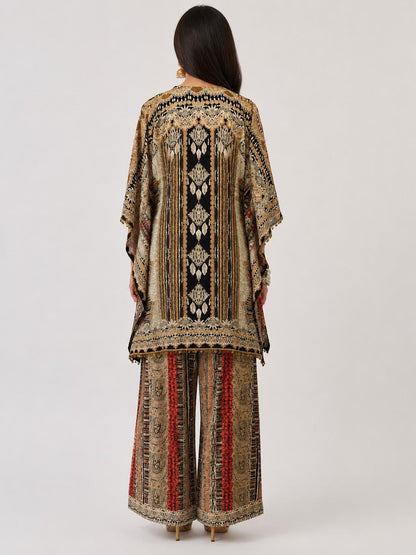 Designer Printed Crepe Kaftan Farsi Salwar Set