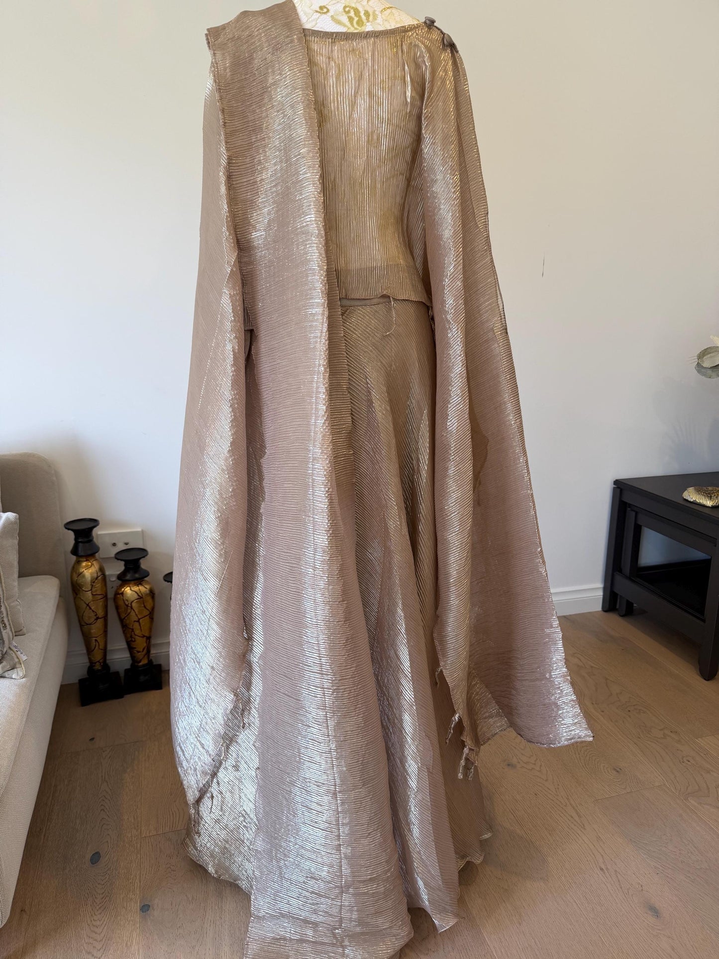 Rose Gold Champagne Crush Georgette Lehenga Set