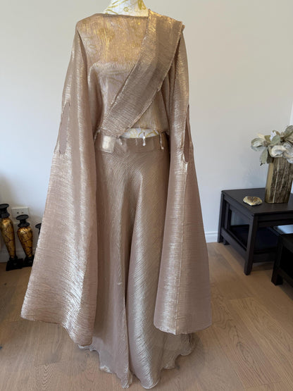 Rose Gold Champagne Crush Georgette Lehenga Set