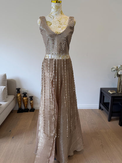 Champagne Fringe Mirror Work  Fringe Top