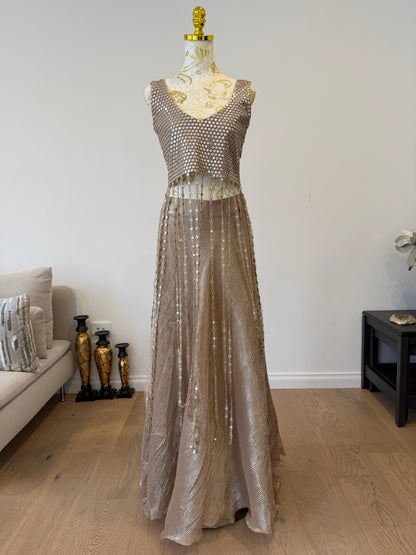Rose Gold Mirror Work Lehenga