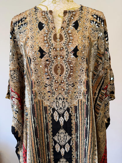 Designer Printed Crepe Kaftan Farsi Salwar Set