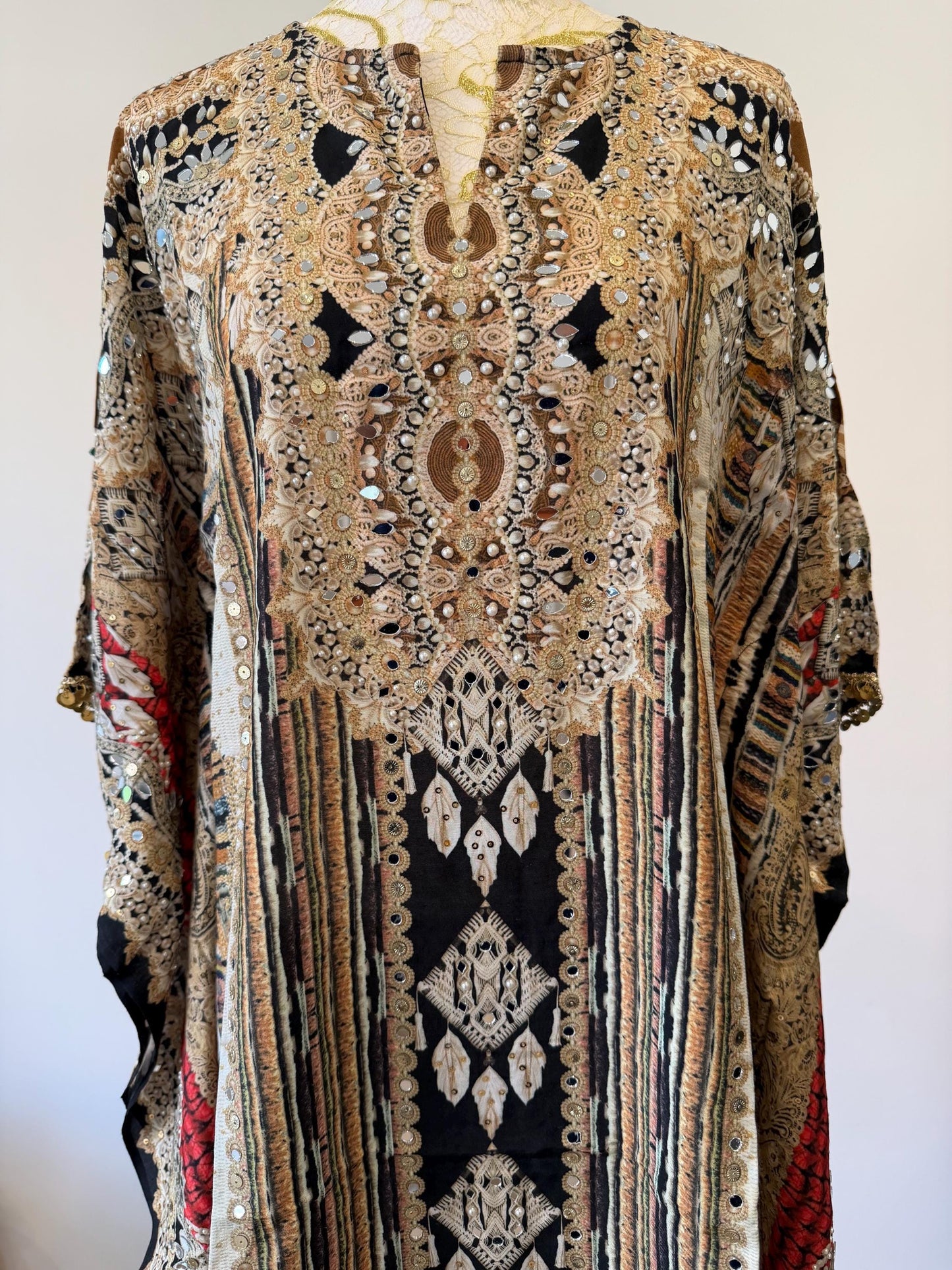 Designer Printed Crepe Kaftan Farsi Salwar Set