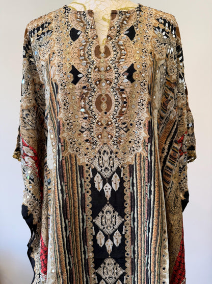 Designer Printed Crepe Kaftan Farsi Salwar Set