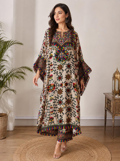 Boho Modal Satin Choga Set