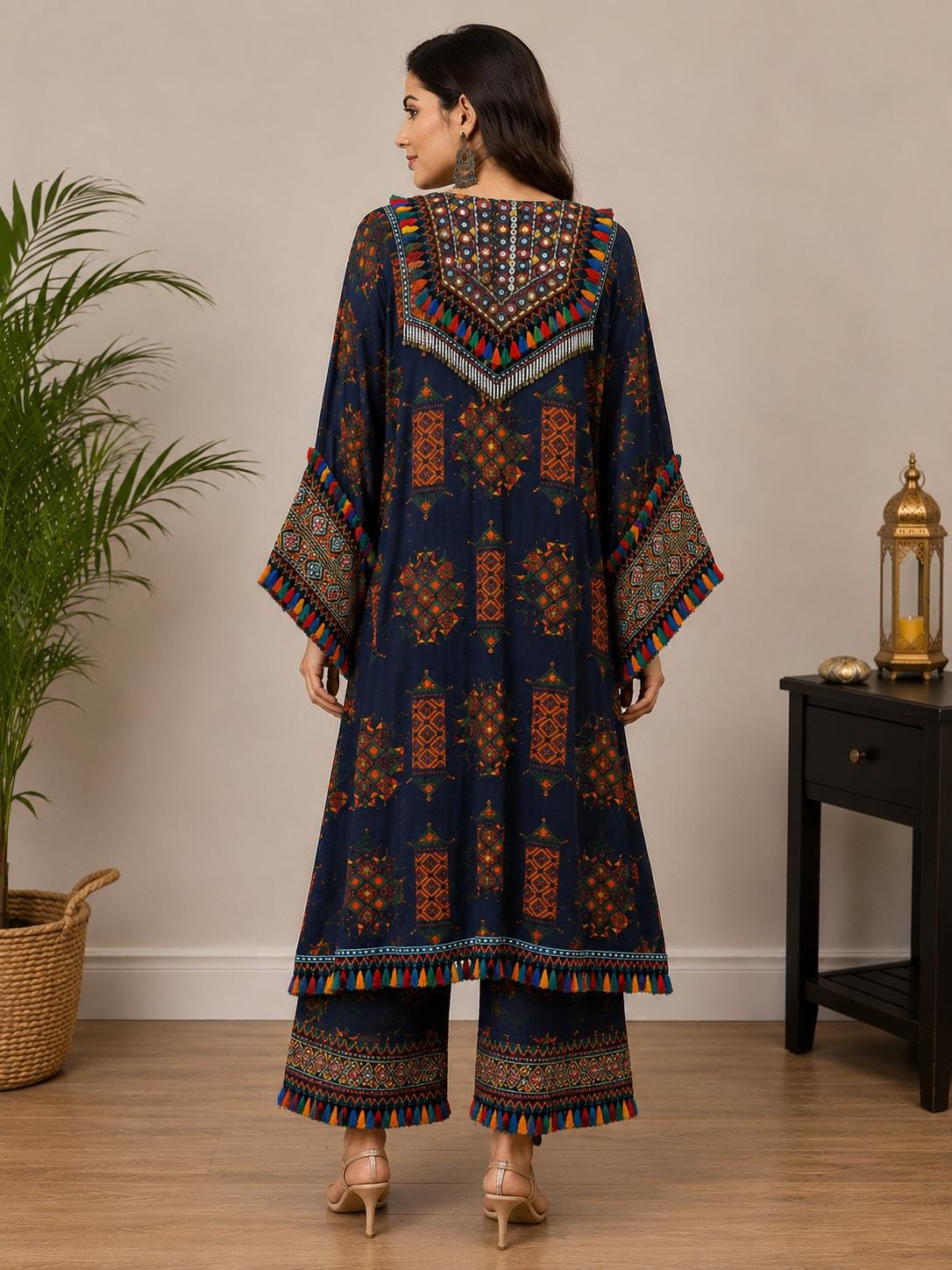 Boho Modal Satin Choga Set