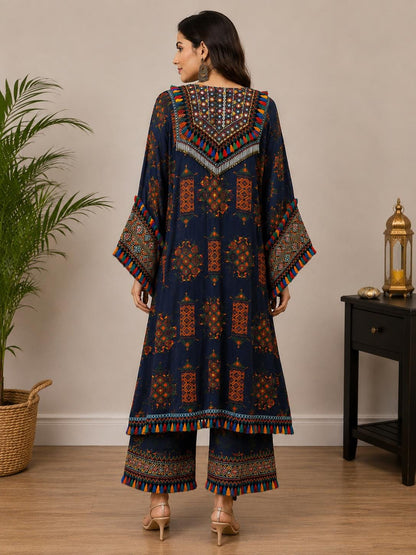 Boho Modal Satin Choga Set