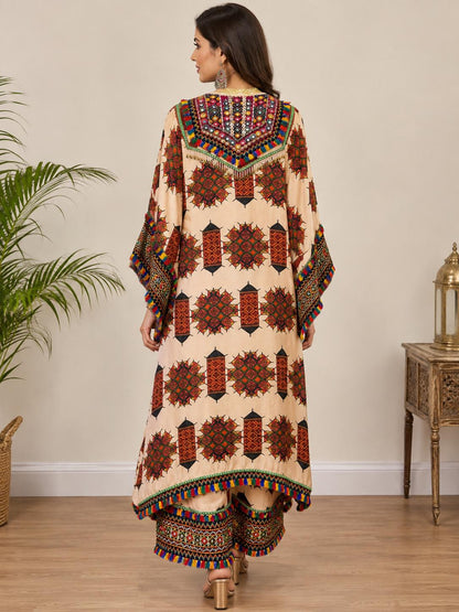 Boho Modal Satin Choga Set