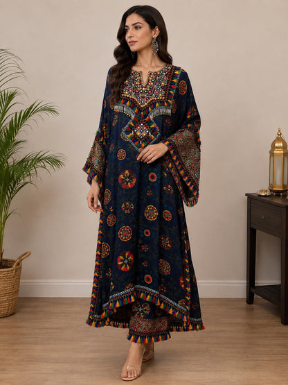 Boho Modal Satin Choga Set