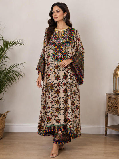 Boho Modal Satin Choga Set
