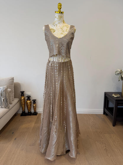 Rose Gold Mirror Work Lehenga